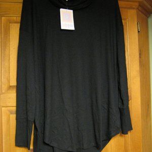 New LULAROE Aubrey Long Sleeve Cowl Neck Top Black Size 2XL NWT